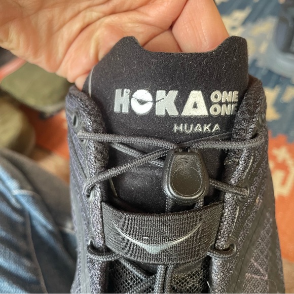 Hoka OneOne Huaka Origins Triple Black Sneaker Mens 12 - Picture 6 of 10